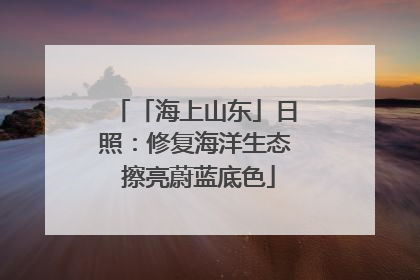 「海上山东」日照：修复海洋生态 擦亮蔚蓝底色