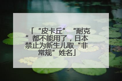 “皮卡丘”“耐克”都不能用了，日本禁止为新生儿取“非常规”姓名