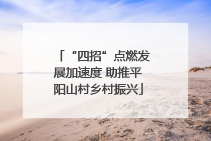 “四招”点燃发展加速度 助推平阳山村乡村振兴