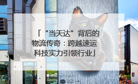 “当天达”背后的物流传奇：跨越速运科技实力引领行业
