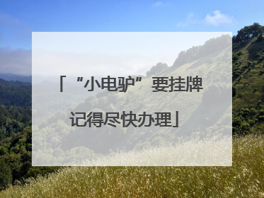 “小电驴”要挂牌 记得尽快办理