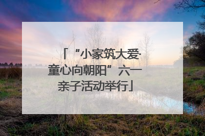 “小家筑大爱·童心向朝阳”六一亲子活动举行