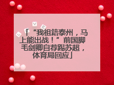 “我祖籍泰州，马上能出战！”前国脚毛剑卿自荐踢苏超，体育局回应