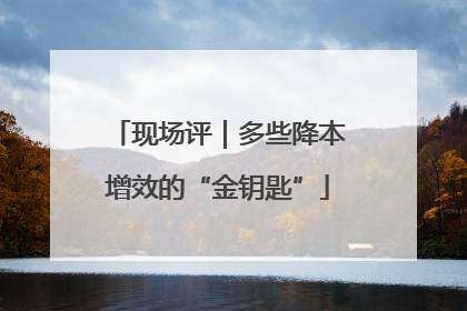 现场评｜多些降本增效的“金钥匙”