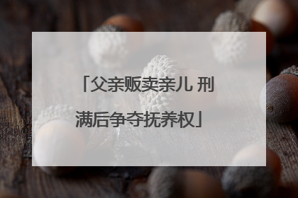 父亲贩卖亲儿 刑满后争夺抚养权