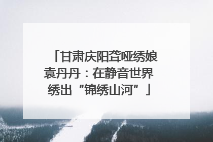 甘肃庆阳聋哑绣娘袁丹丹：在静音世界绣出“锦绣山河”