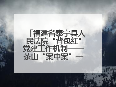 福建省泰宁县人民法院“背包红”党建工作机制——茶山“案中案”一揽子了结