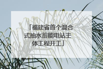 福建省首个混合式抽水蓄能电站主体工程开工