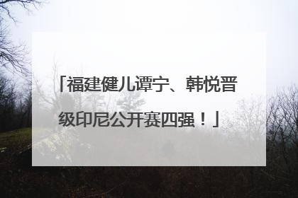 福建健儿谭宁、韩悦晋级印尼公开赛四强！