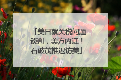 美日就关税问题谈判，美方内讧！石破茂推迟访美