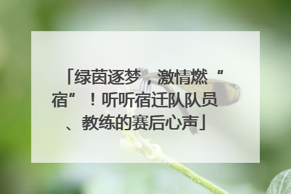 绿茵逐梦，激情燃“宿”！听听宿迁队队员、教练的赛后心声