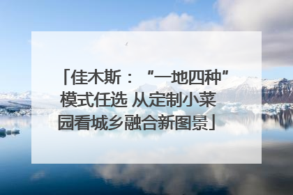 佳木斯：“一地四种” 模式任选 从定制小菜园看城乡融合新图景
