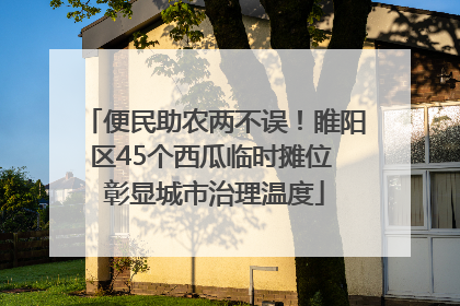 便民助农两不误！睢阳区45个西瓜临时摊位 彰显城市治理温度