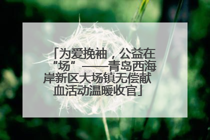 为爱挽袖，公益在“场”——青岛西海岸新区大场镇无偿献血活动温暖收官