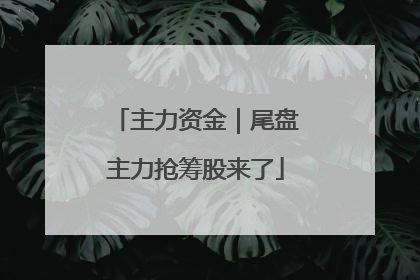主力资金｜尾盘主力抢筹股来了