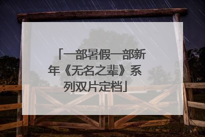一部暑假一部新年《无名之辈》系列双片定档