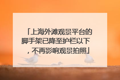 上海外滩观景平台的脚手架已降至护栏以下，不再影响观景拍照