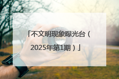 不文明现象曝光台（2025年第1期）
