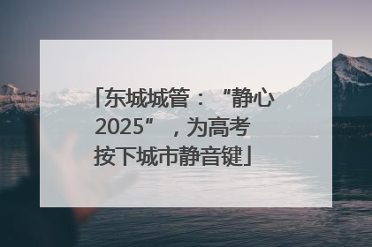 东城城管：“静心2025”，为高考按下城市静音键