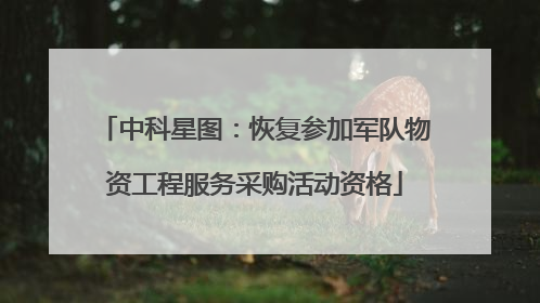 中科星图：恢复参加军队物资工程服务采购活动资格