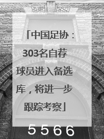中国足协：303名自荐球员进入备选库，将进一步跟踪考察