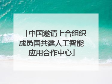 中国邀请上合组织成员国共建人工智能应用合作中心