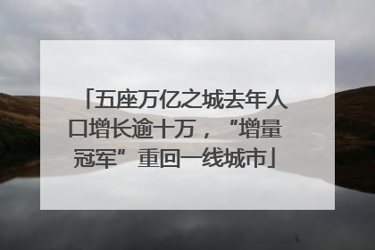 五座万亿之城去年人口增长逾十万，“增量冠军”重回一线城市