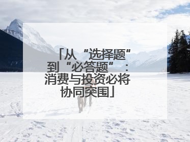 从“选择题”到“必答题”：消费与投资必将协同突围