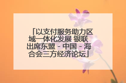 以支付服务助力区域一体化发展 银联出席东盟－中国－海合会三方经济论坛