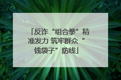 反诈“组合拳”精准发力 筑牢群众“钱袋子”防线