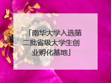 南华大学入选第二批省级大学生创业孵化基地