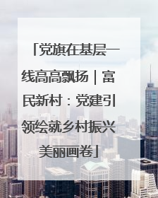 党旗在基层一线高高飘扬｜富民新村：党建引领绘就乡村振兴美丽画卷