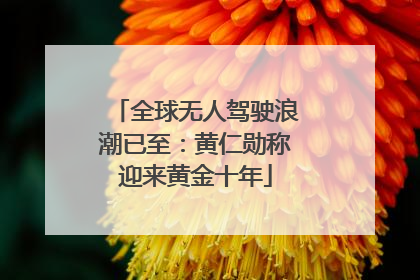 全球无人驾驶浪潮已至：黄仁勋称迎来黄金十年