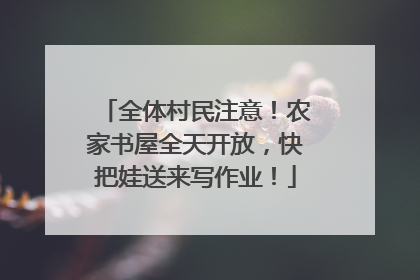 全体村民注意！农家书屋全天开放，快把娃送来写作业！