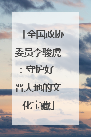 全国政协委员李骏虎：守护好三晋大地的文化宝藏