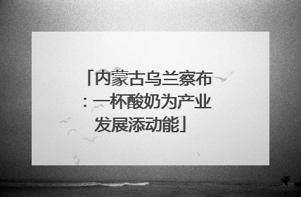 内蒙古乌兰察布：一杯酸奶为产业发展添动能