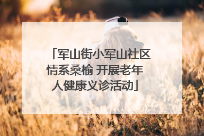 军山街小军山社区情系桑榆 开展老年人健康义诊活动