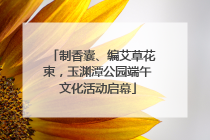 制香囊、编艾草花束，玉渊潭公园端午文化活动启幕