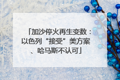 加沙停火再生变数：以色列“接受”美方案、哈马斯不认可