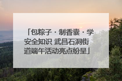 包粽子・制香囊・学安全知识 武昌石洞街道端午活动亮点纷呈