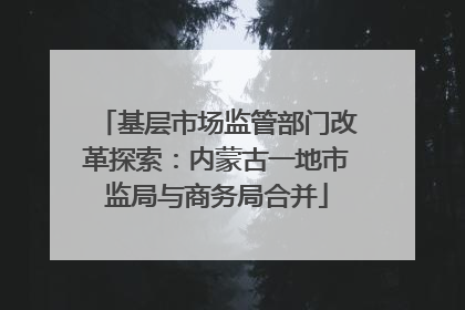 基层市场监管部门改革探索：内蒙古一地市监局与商务局合并
