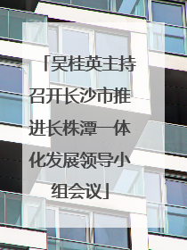吴桂英主持召开长沙市推进长株潭一体化发展领导小组会议