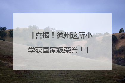 喜报！德州这所小学获国家级荣誉！