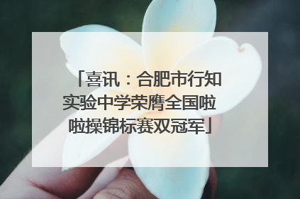 喜讯：合肥市行知实验中学荣膺全国啦啦操锦标赛双冠军