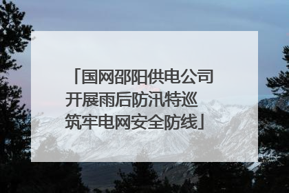 国网邵阳供电公司开展雨后防汛特巡 筑牢电网安全防线
