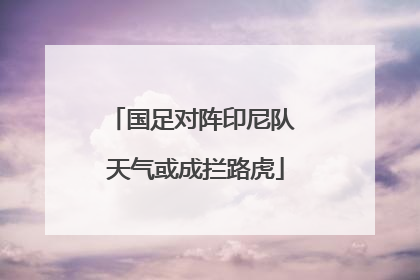 国足对阵印尼队 天气或成拦路虎