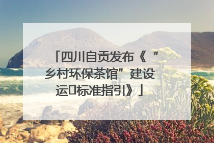 四川自贡发布《“乡村环保茶馆”建设运⾏标准指引》