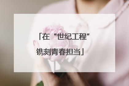 在“世纪工程”镌刻青春担当