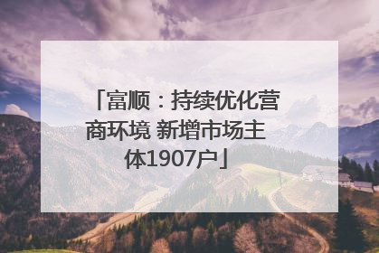 富顺：持续优化营商环境 新增市场主体1907户