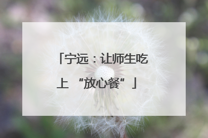 宁远：让师生吃上 “放心餐”